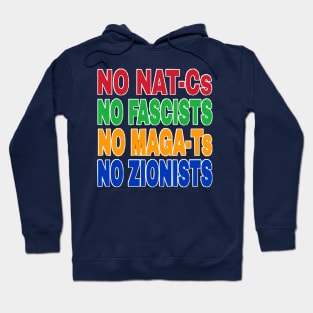 MAGA KLUX KLAN - NO NATC-s NO FASCISTS - NO MAGAT-s NO ZIONISTS - Double-sided Hoodie